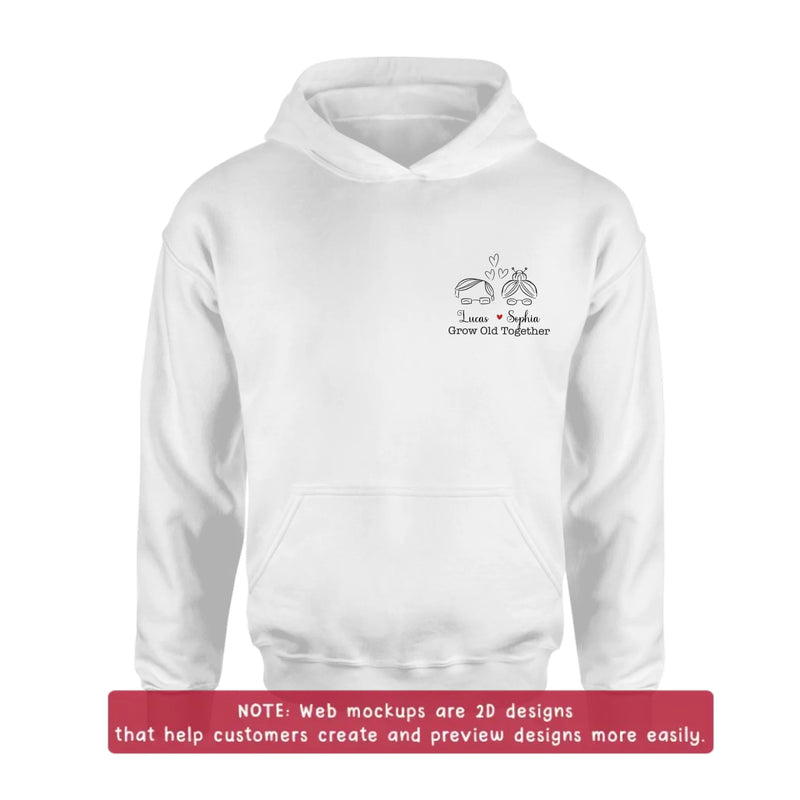Personalized Elder Couple Embroidered Shirt/ Hoodie - Gift Idea For Couple/ Parents - Grow Old Together