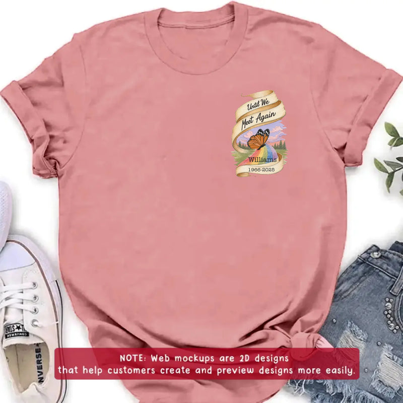 Personalized Memorial Embroidered Shirt/ Hoodie - In Loving Memory - Sympathy Gift with Name & Dates - Until We Meet Again
