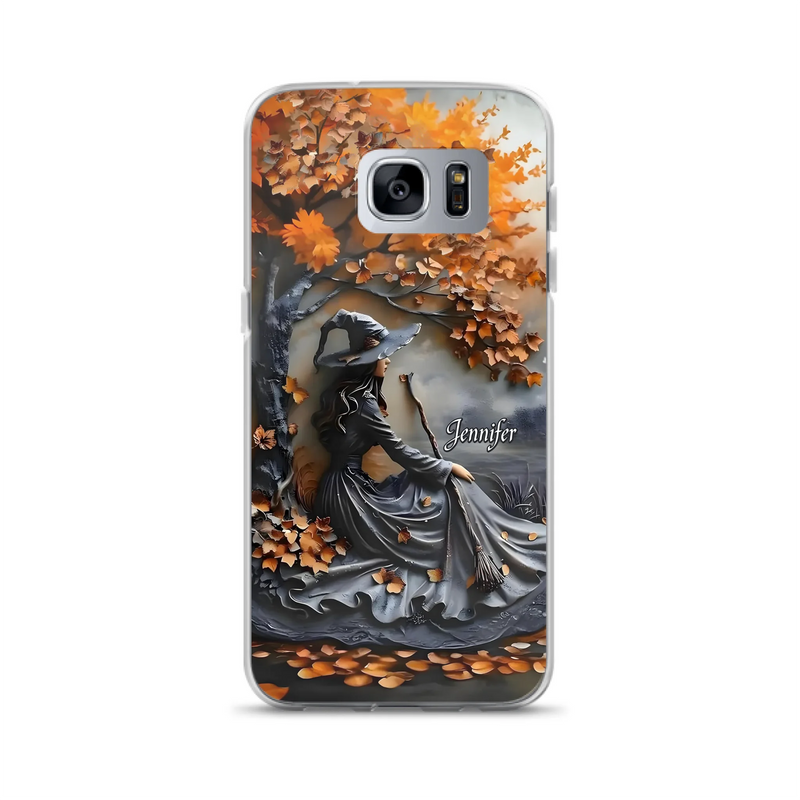 Custom Personalized Witch Broom Phone Case - Halloween/ Birthday Gift Idea For Yourself, Women, Witch Lovers - Case For iPhone/ Samsung