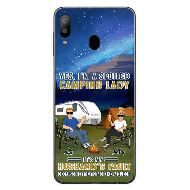 Custom Personalized Husband And Wife Camping Phone Case - Gift Idea For Camping Couple - Yes, I'm A Spoiled Camping Lady - Case For iPhone And Samsung