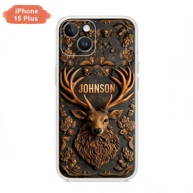 Custom Personalized Deer Hunting 3D Printed Effect Phone Case - Gift Idea For Hunting Lover - Case For iPhone/ Samsung