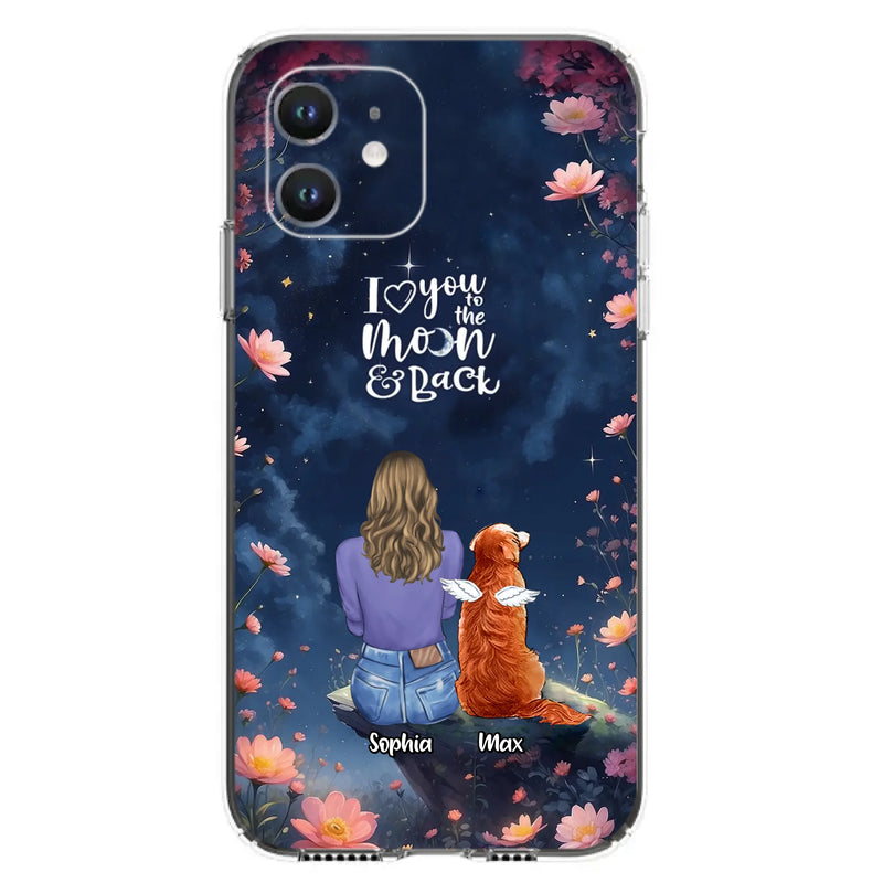Custom Personalized Pet Phone Case - Gift Idea For Dog/ Cat/ Rabbit Owner - Case For iPhone/ Samsung - I Love You To The Moon & Back