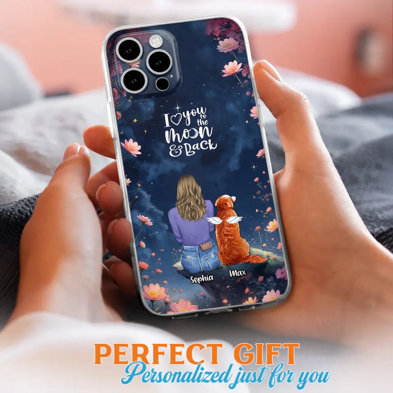 Custom Personalized Pet Phone Case - Gift Idea For Dog/ Cat/ Rabbit Owner - Case For iPhone/ Samsung - I Love You To The Moon & Back