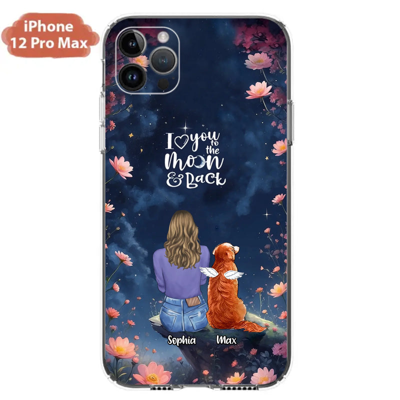 Custom Personalized Pet Phone Case - Gift Idea For Dog/ Cat/ Rabbit Owner - Case For iPhone/ Samsung - I Love You To The Moon & Back