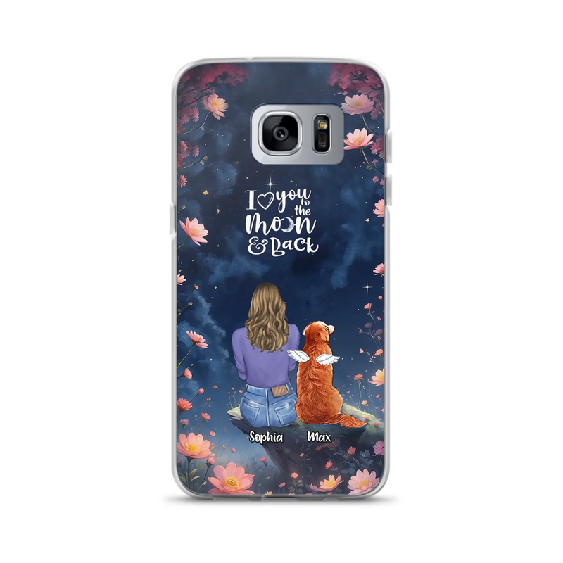 Custom Personalized Pet Phone Case - Gift Idea For Dog/ Cat/ Rabbit Owner - Case For iPhone/ Samsung - I Love You To The Moon & Back
