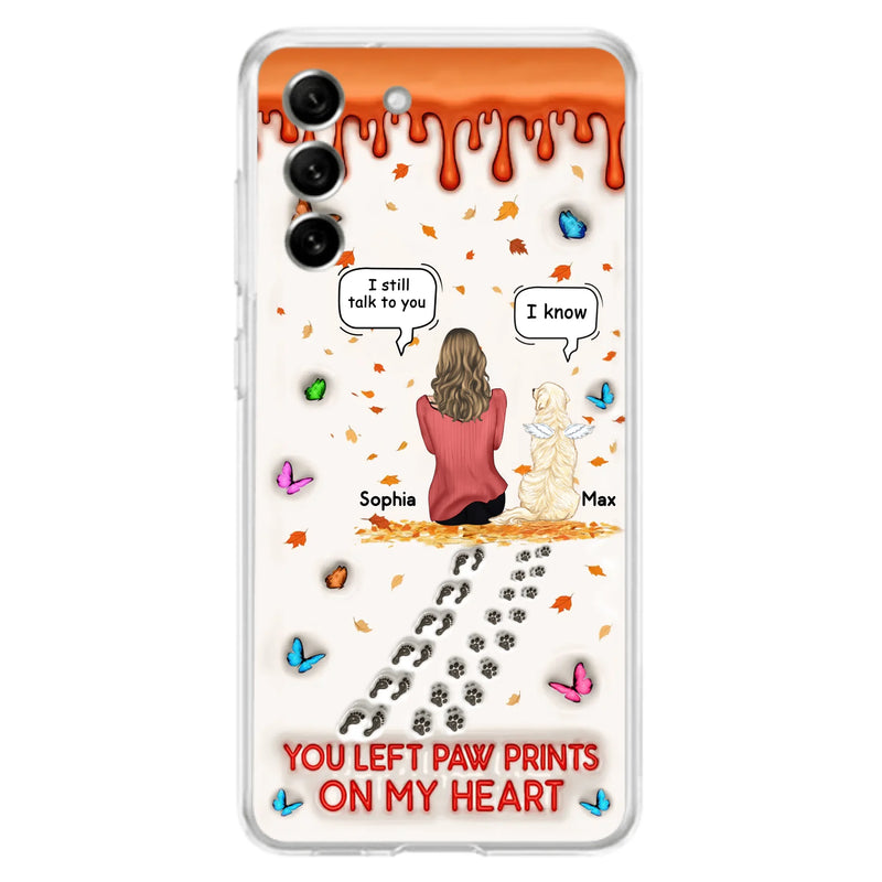 Custom Personalized Memorial Dog Phone Case - Memorial Gift Idea For Pet Lover - Case For iPhone/ Samsung - You Left Paw Prints On My Heart
