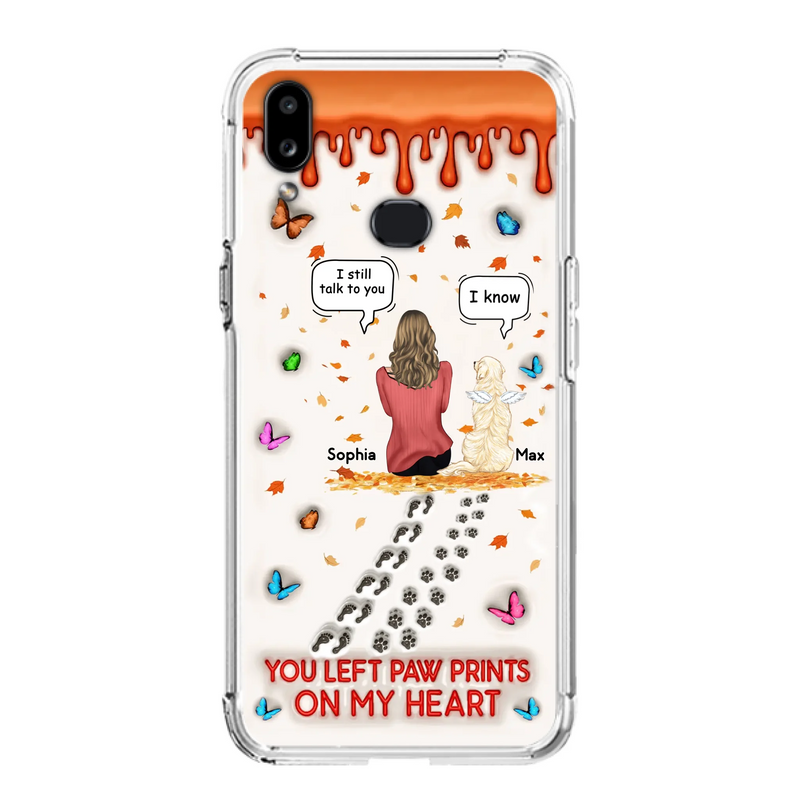 Custom Personalized Memorial Dog Phone Case - Memorial Gift Idea For Pet Lover - Case For iPhone/ Samsung - You Left Paw Prints On My Heart