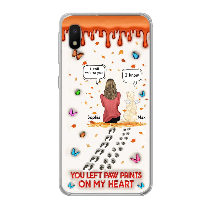Custom Personalized Memorial Dog Phone Case - Memorial Gift Idea For Pet Lover - Case For iPhone/ Samsung - You Left Paw Prints On My Heart