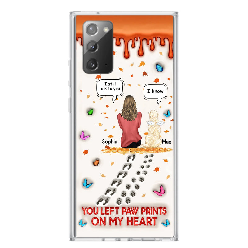 Custom Personalized Memorial Dog Phone Case - Memorial Gift Idea For Pet Lover - Case For iPhone/ Samsung - You Left Paw Prints On My Heart