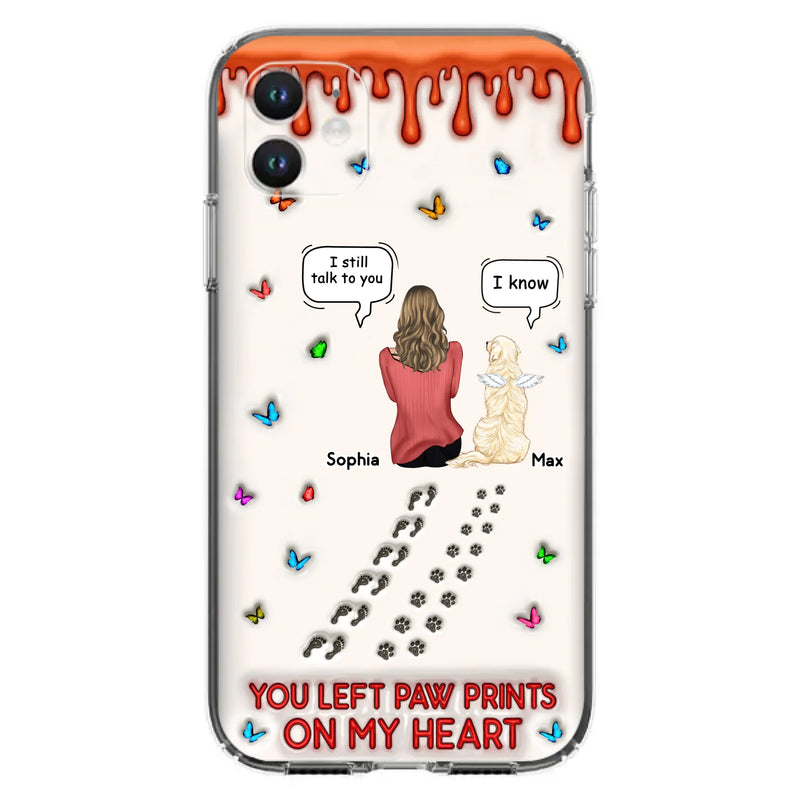Custom Personalized Memorial Dog Phone Case - Memorial Gift Idea For Pet Owner - Case For iPhone/ Samsung - You Left Paw Prints On My Heart