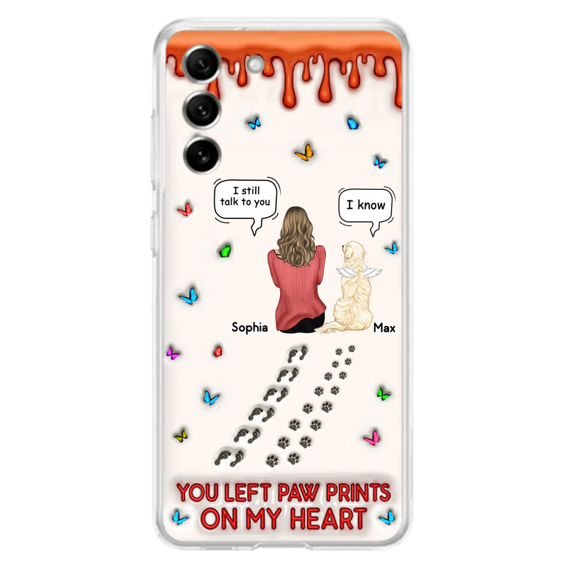 Custom Personalized Memorial Dog Phone Case - Memorial Gift Idea For Pet Owner - Case For iPhone/ Samsung - You Left Paw Prints On My Heart