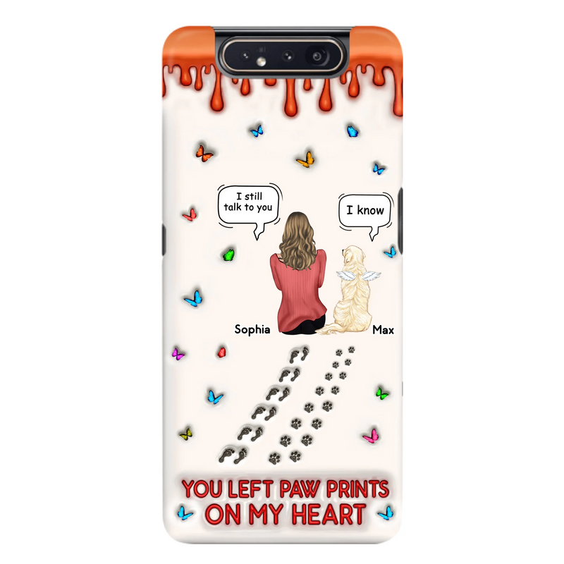 Custom Personalized Memorial Dog Phone Case - Memorial Gift Idea For Pet Owner - Case For iPhone/ Samsung - You Left Paw Prints On My Heart