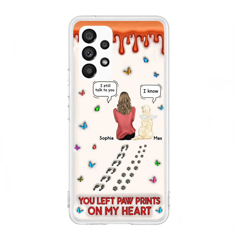 Custom Personalized Memorial Dog Phone Case - Memorial Gift Idea For Pet Owner - Case For iPhone/ Samsung - You Left Paw Prints On My Heart