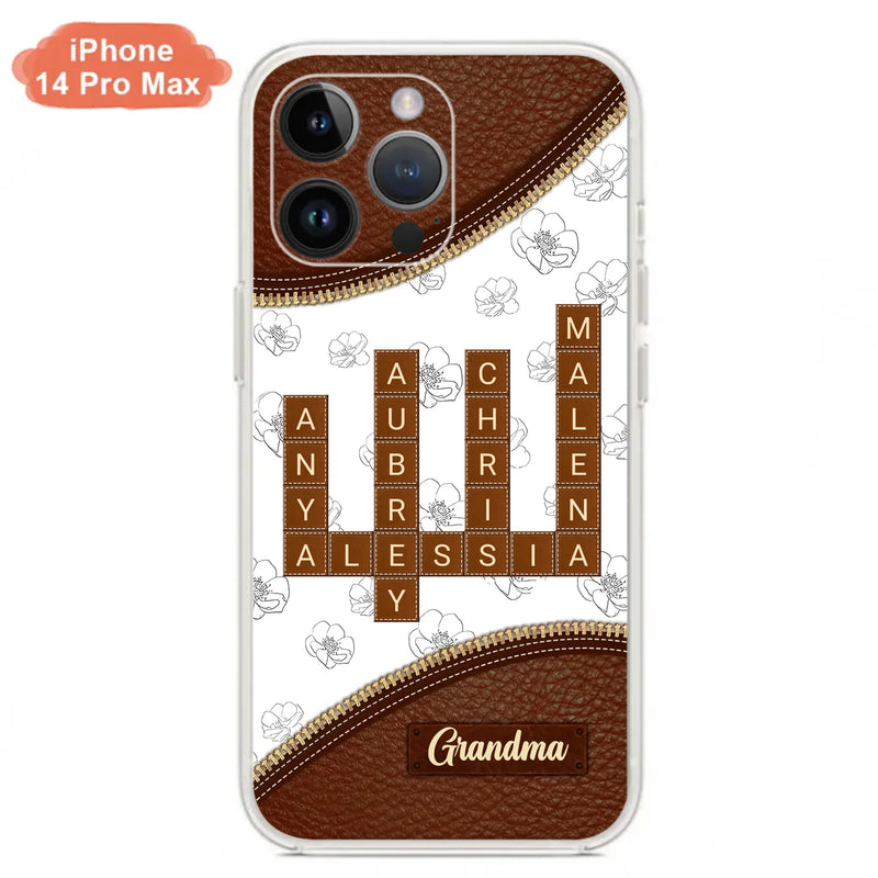 Custom Personalized Grandma Crossword iPhone/ Samsung Case - Gift Idea For Christmas/ Grandma