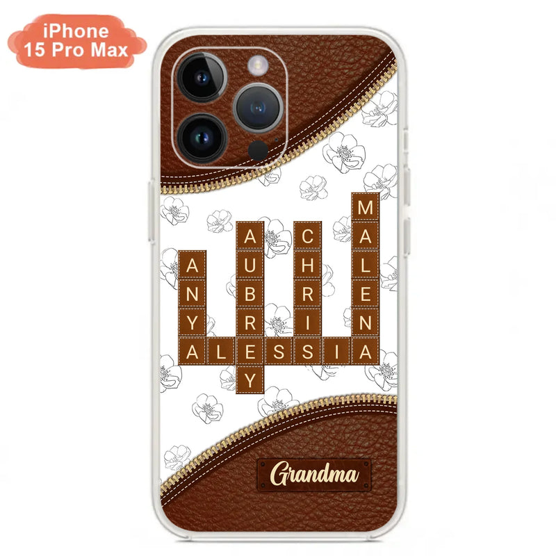 Custom Personalized Grandma Crossword iPhone/ Samsung Case - Gift Idea For Christmas/ Grandma