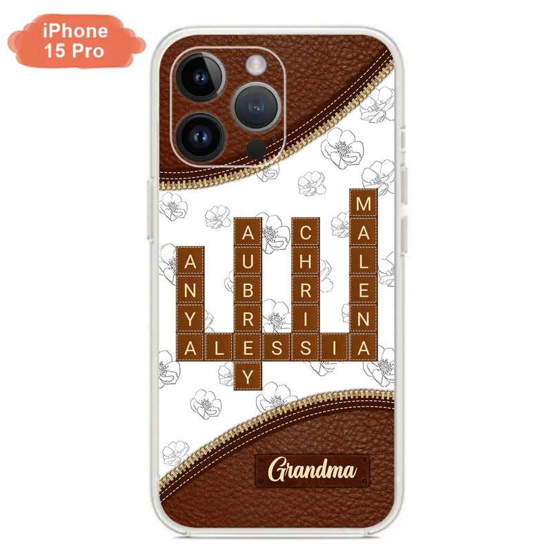 Custom Personalized Grandma Crossword iPhone/ Samsung Case - Gift Idea For Christmas/ Grandma