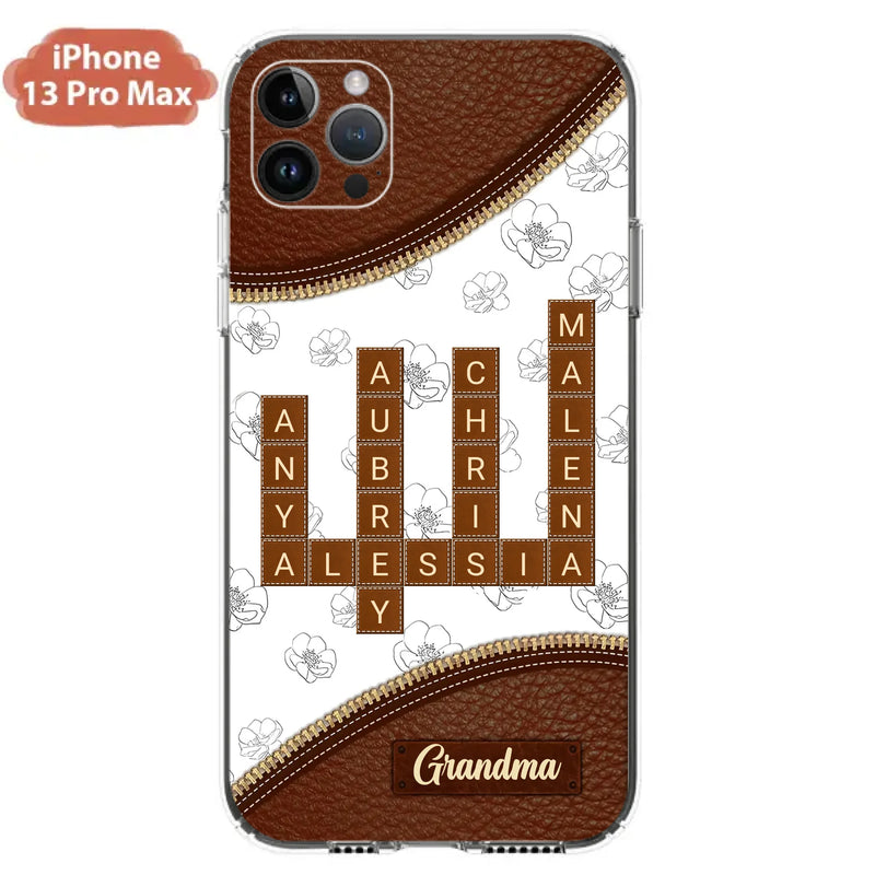 Custom Personalized Grandma Crossword iPhone/ Samsung Case - Gift Idea For Christmas/ Grandma