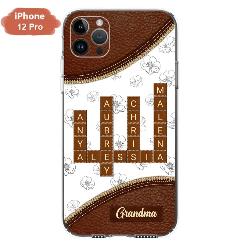 Custom Personalized Grandma Crossword iPhone/ Samsung Case - Gift Idea For Christmas/ Grandma