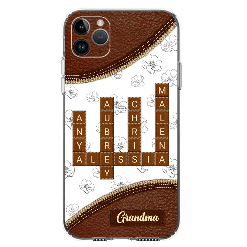 Custom Personalized Grandma Crossword iPhone/ Samsung Case - Gift Idea For Christmas/ Grandma