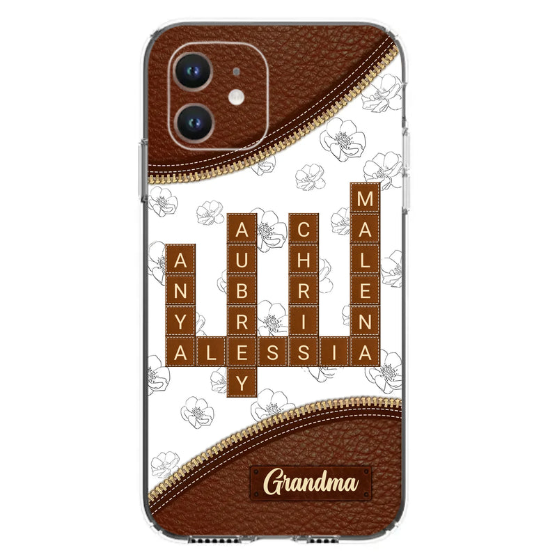 Custom Personalized Grandma Crossword iPhone/ Samsung Case - Gift Idea For Christmas/ Grandma
