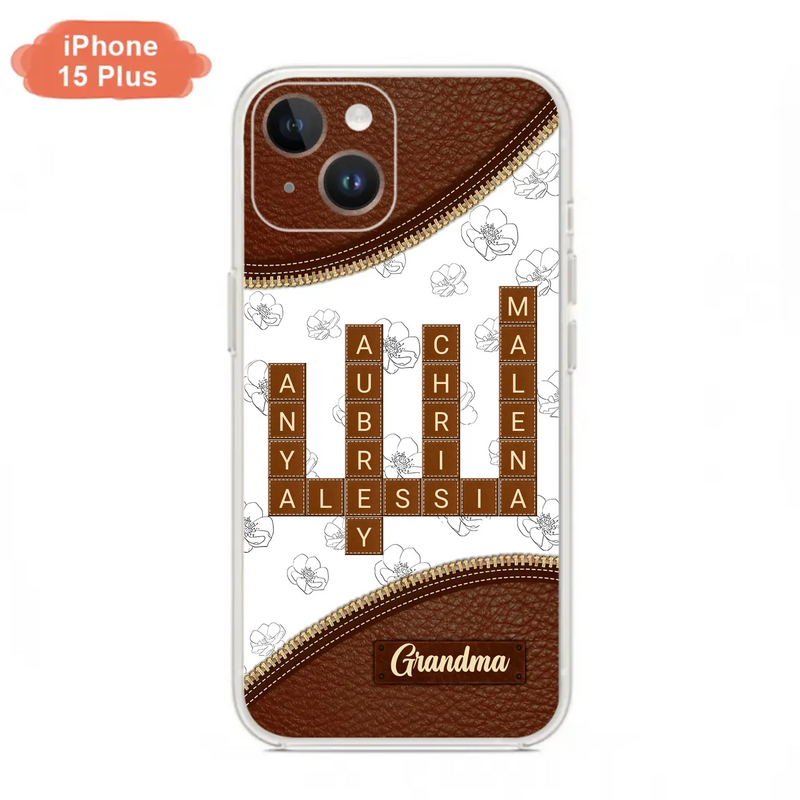 Custom Personalized Grandma Crossword iPhone/ Samsung Case - Gift Idea For Christmas/ Grandma