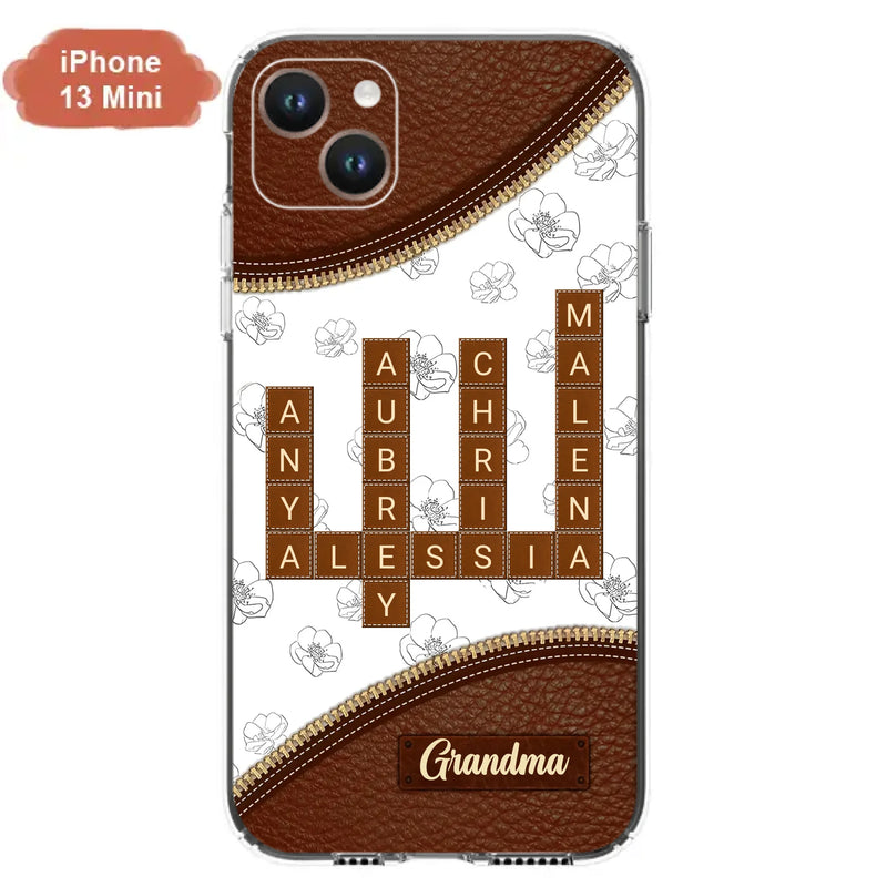 Custom Personalized Grandma Crossword iPhone/ Samsung Case - Gift Idea For Christmas/ Grandma