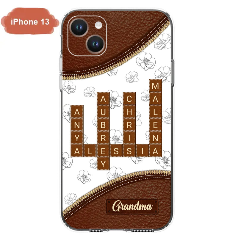 Custom Personalized Grandma Crossword iPhone/ Samsung Case - Gift Idea For Christmas/ Grandma
