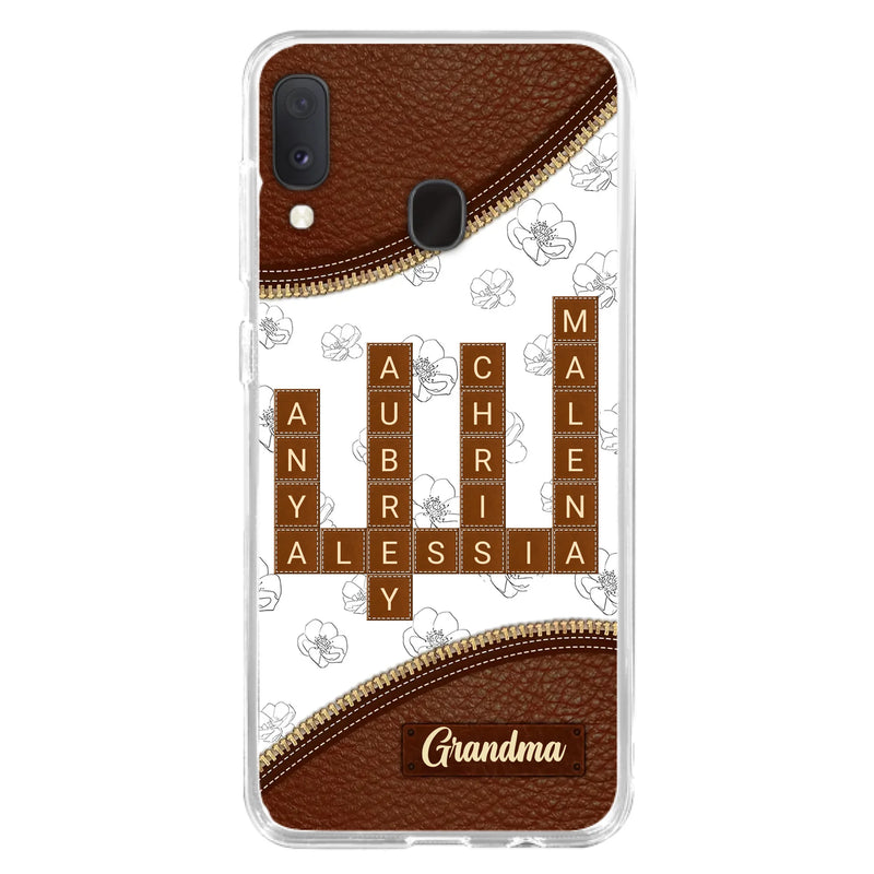 Custom Personalized Grandma Crossword iPhone/ Samsung Case - Gift Idea For Christmas/ Grandma