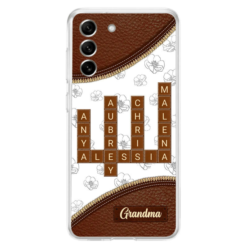 Custom Personalized Grandma Crossword iPhone/ Samsung Case - Gift Idea For Christmas/ Grandma
