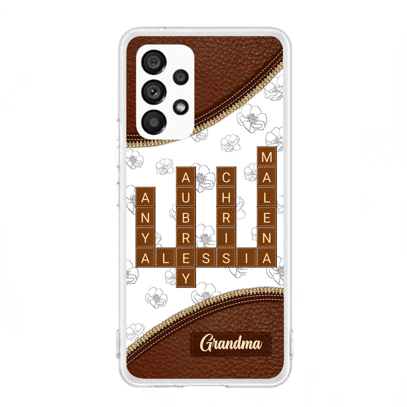 Custom Personalized Grandma Crossword iPhone/ Samsung Case - Gift Idea For Christmas/ Grandma