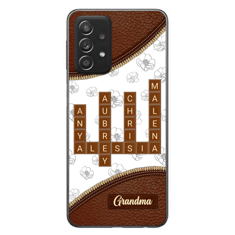 Custom Personalized Grandma Crossword iPhone/ Samsung Case - Gift Idea For Christmas/ Grandma