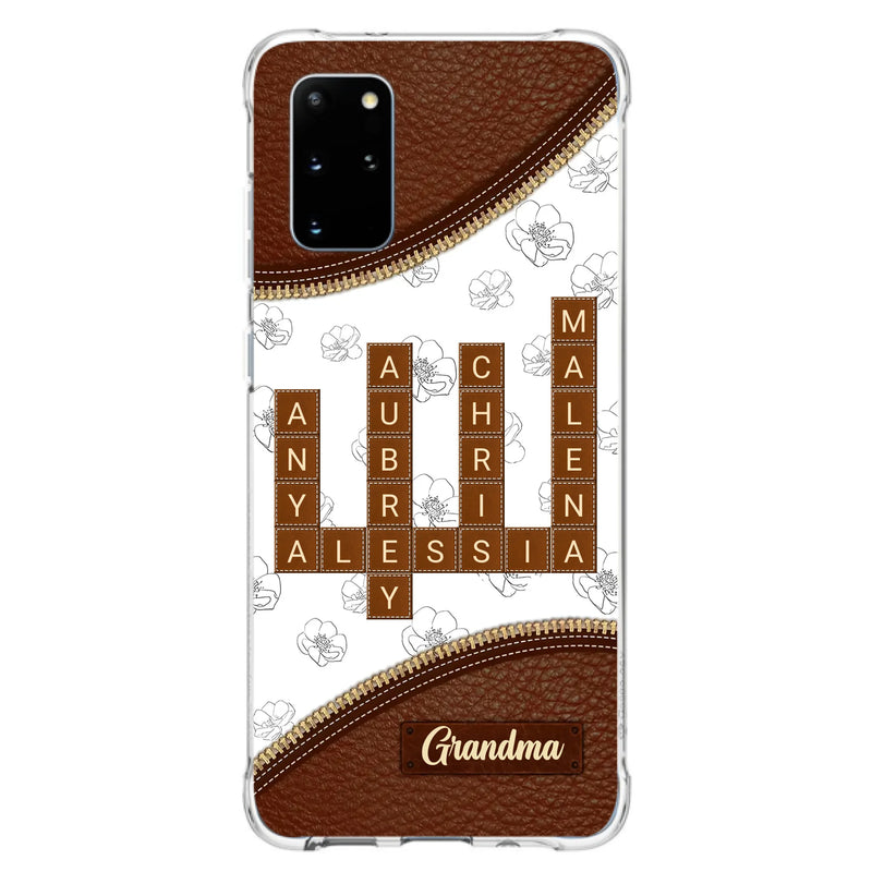 Custom Personalized Grandma Crossword iPhone/ Samsung Case - Gift Idea For Christmas/ Grandma