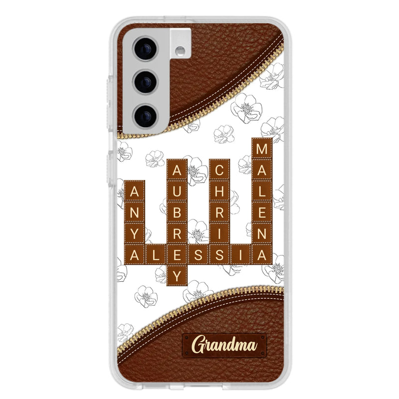 Custom Personalized Grandma Crossword iPhone/ Samsung Case - Gift Idea For Christmas/ Grandma