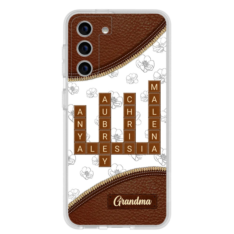 Custom Personalized Grandma Crossword iPhone/ Samsung Case - Gift Idea For Christmas/ Grandma