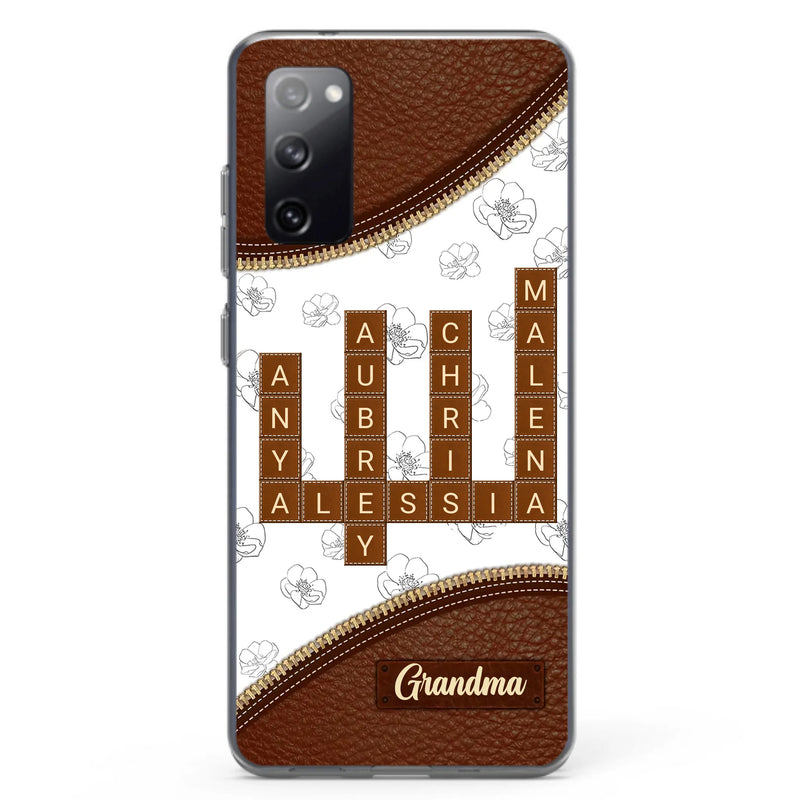 Custom Personalized Grandma Crossword iPhone/ Samsung Case - Gift Idea For Christmas/ Grandma