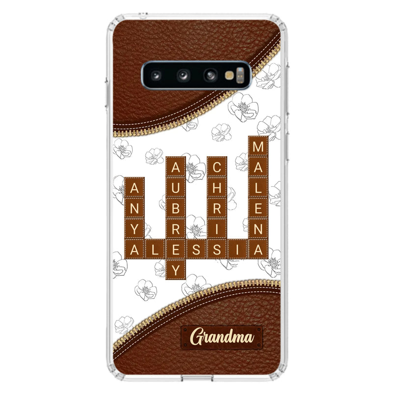 Custom Personalized Grandma Crossword iPhone/ Samsung Case - Gift Idea For Christmas/ Grandma