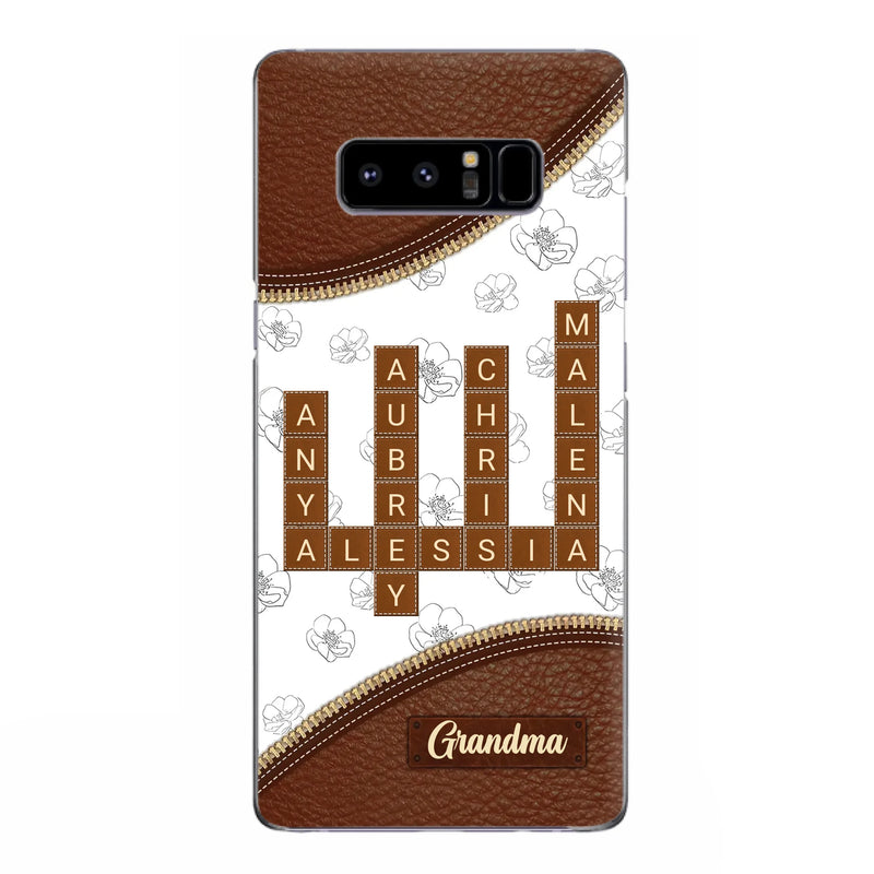 Custom Personalized Grandma Crossword iPhone/ Samsung Case - Gift Idea For Christmas/ Grandma