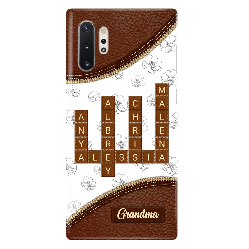Custom Personalized Grandma Crossword iPhone/ Samsung Case - Gift Idea For Christmas/ Grandma