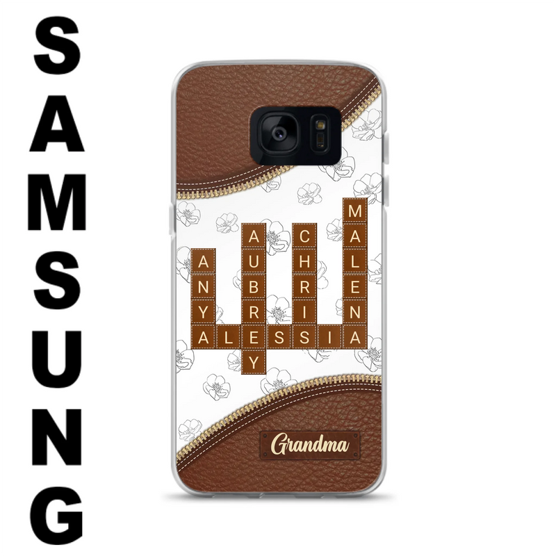 Custom Personalized Grandma Crossword iPhone/ Samsung Case - Gift Idea For Christmas/ Grandma