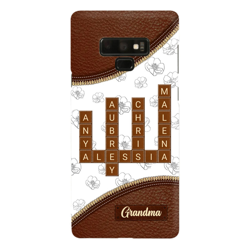 Custom Personalized Grandma Crossword iPhone/ Samsung Case - Gift Idea For Christmas/ Grandma