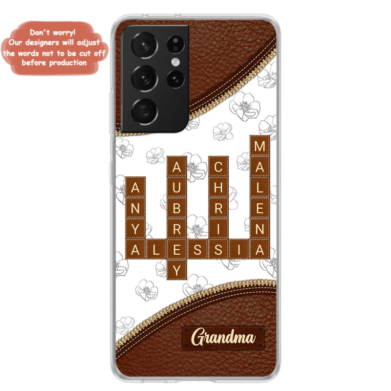 Custom Personalized Grandma Crossword iPhone/ Samsung Case - Gift Idea For Christmas/ Grandma
