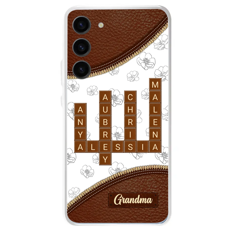 Custom Personalized Grandma Crossword iPhone/ Samsung Case - Gift Idea For Christmas/ Grandma