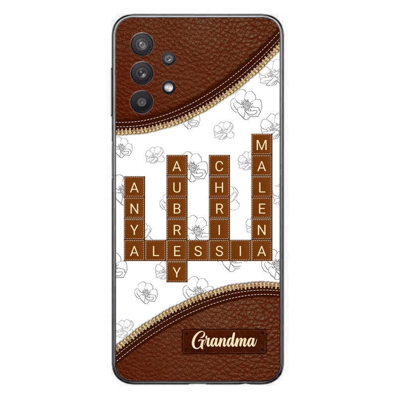 Custom Personalized Grandma Crossword iPhone/ Samsung Case - Gift Idea For Christmas/ Grandma