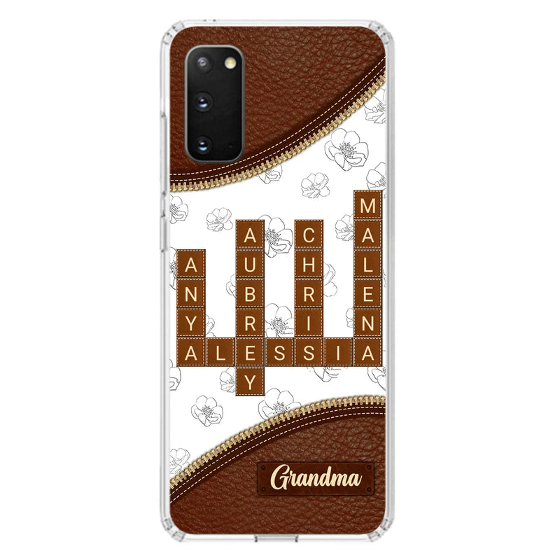 Custom Personalized Grandma Crossword iPhone/ Samsung Case - Gift Idea For Christmas/ Grandma