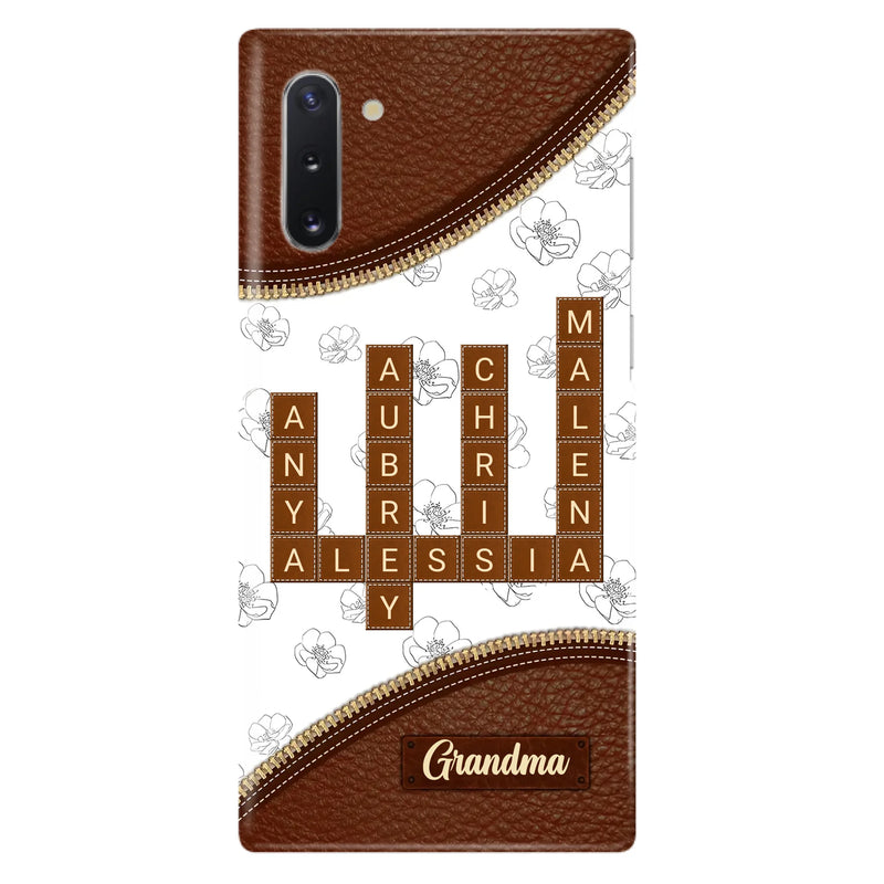 Custom Personalized Grandma Crossword iPhone/ Samsung Case - Gift Idea For Christmas/ Grandma