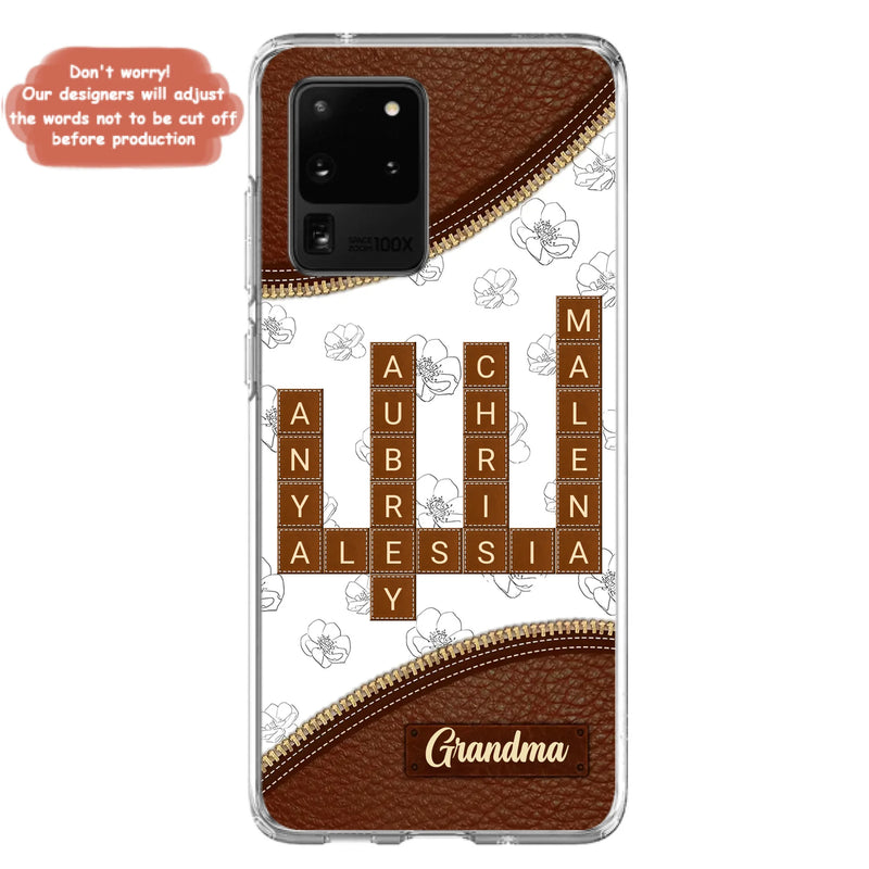 Custom Personalized Grandma Crossword iPhone/ Samsung Case - Gift Idea For Christmas/ Grandma