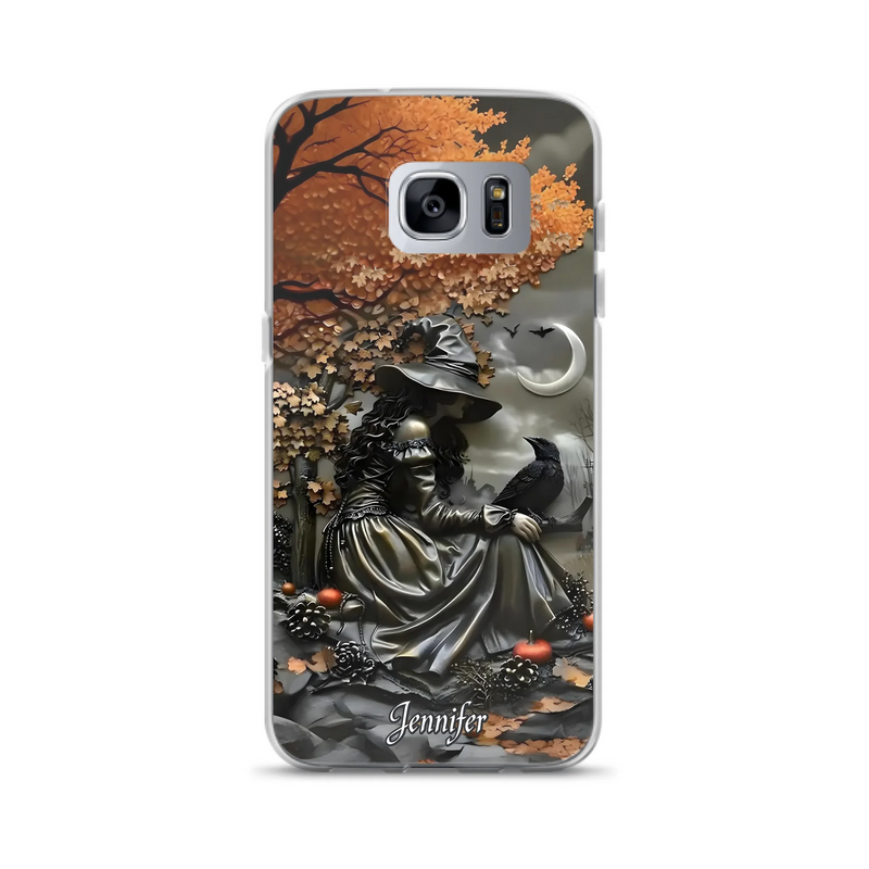 Custom Personalized Witch Phone Case - Halloween/ Birthday Gift Idea For Yourself, Women, Witch Lovers - Case For iPhone/ Samsung