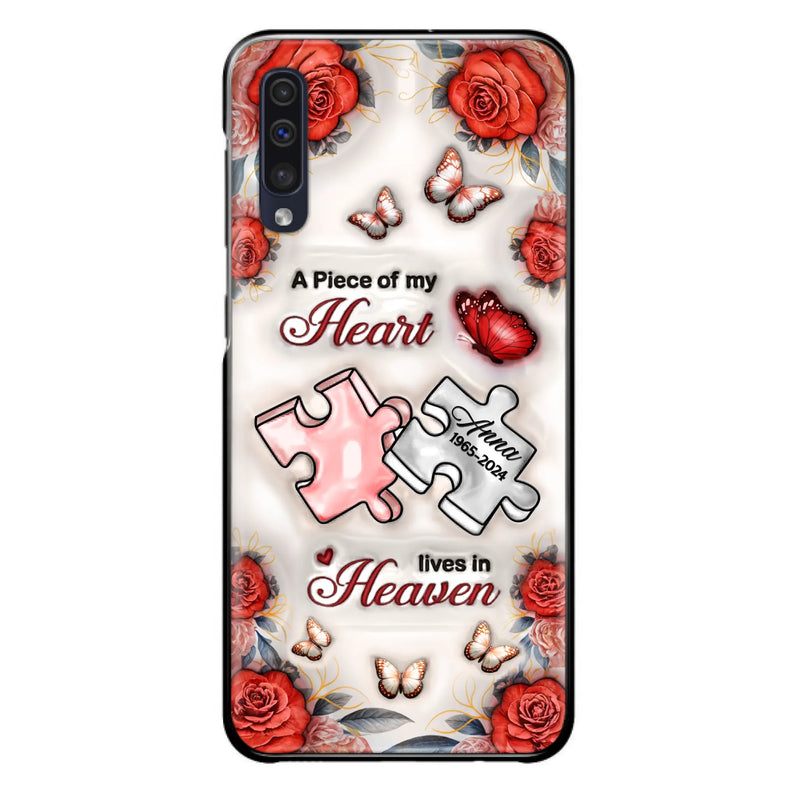 Custom Personalized Memorial Phone Case - Memorial Gift Idea - Case For iPhone/ Samsung - A Piece Of My Heart Lives In Heaven