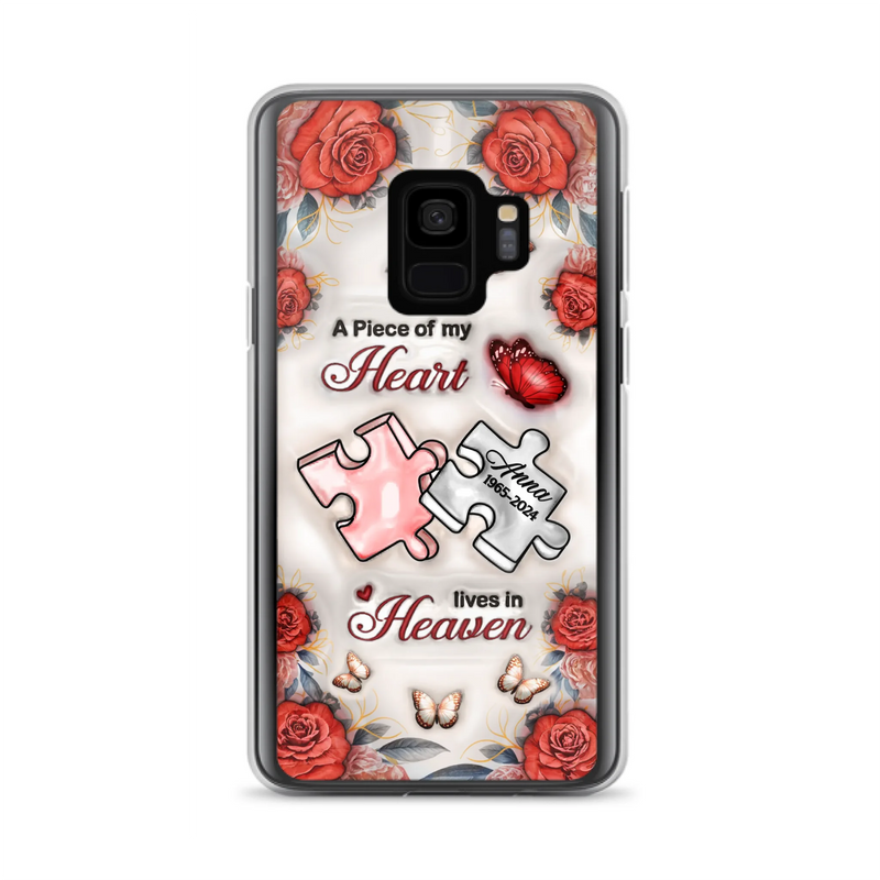 Custom Personalized Memorial Phone Case - Memorial Gift Idea - Case For iPhone/ Samsung - A Piece Of My Heart Lives In Heaven