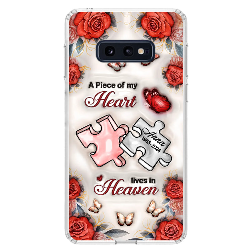 Custom Personalized Memorial Phone Case - Memorial Gift Idea - Case For iPhone/ Samsung - A Piece Of My Heart Lives In Heaven